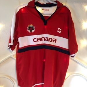Large Canada Red and white stripe jersey